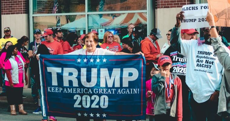 People protesting for keeping America great again People protesting for keeping America great again